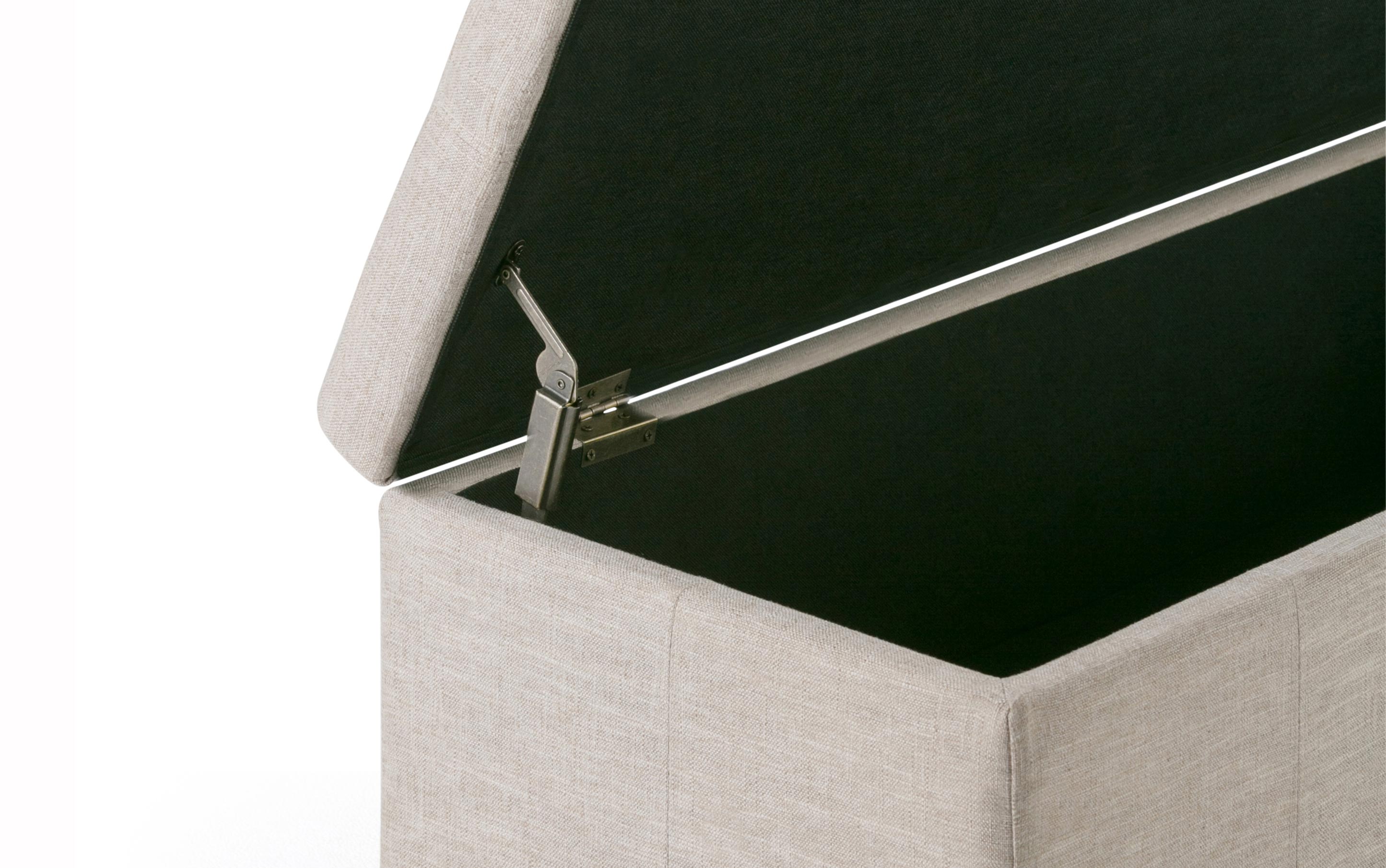 Kingsley Large Storage Ottoman in Linen