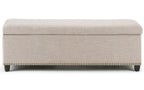 Kingsley Large Storage Ottoman in Linen