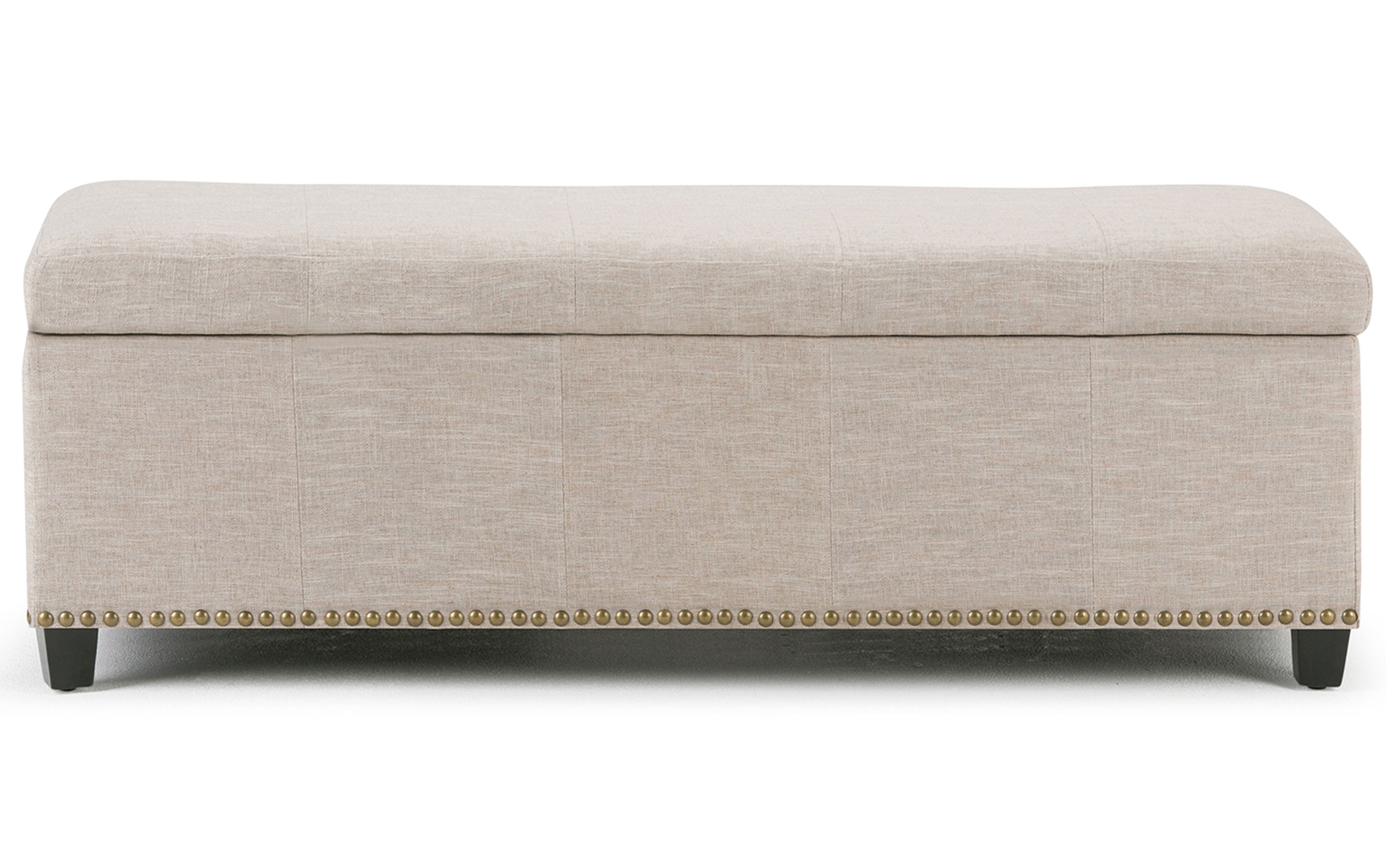 Kingsley Large Storage Ottoman in Linen