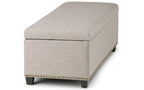 Kingsley Large Storage Ottoman in Linen