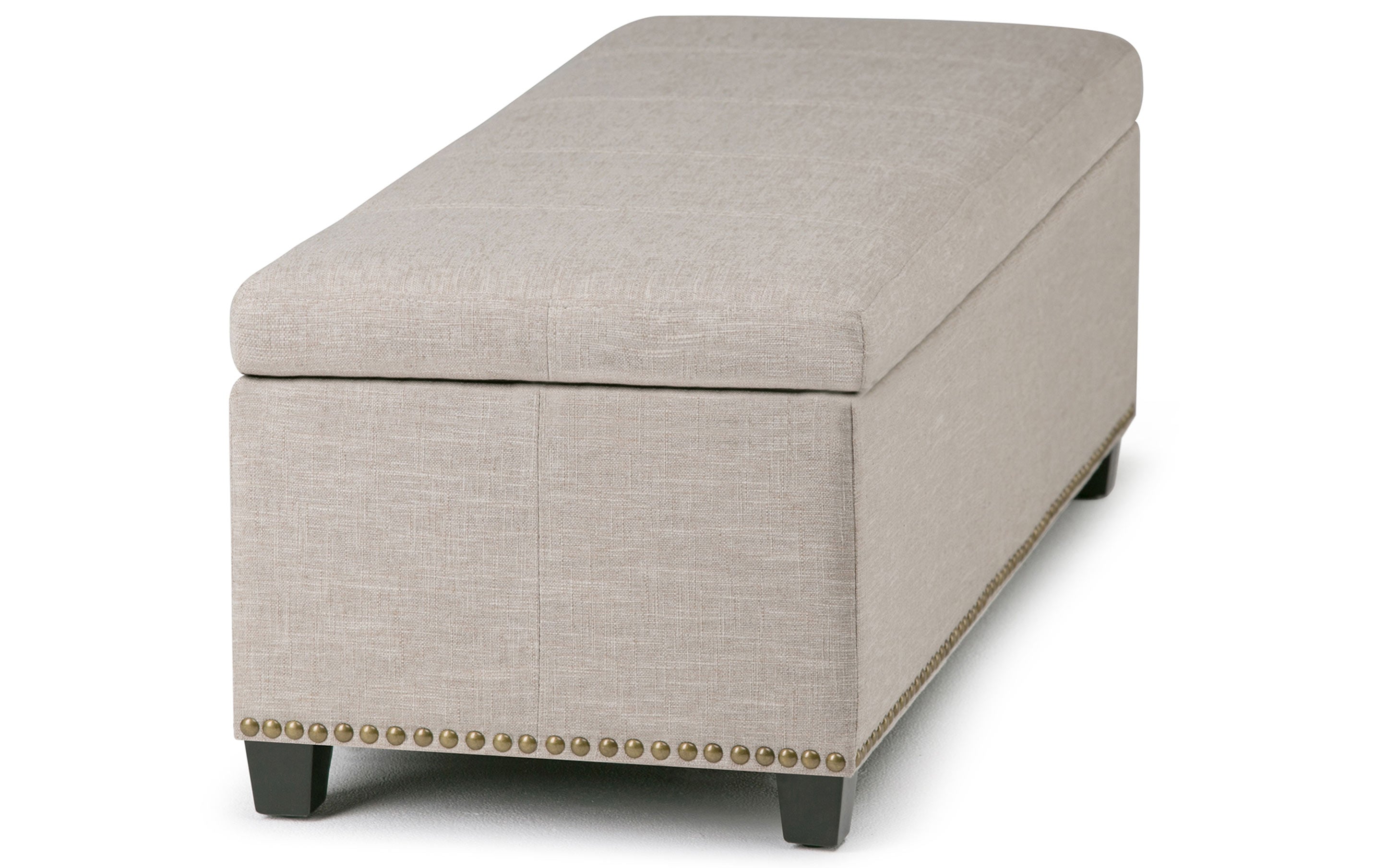 Kingsley Large Storage Ottoman in Linen