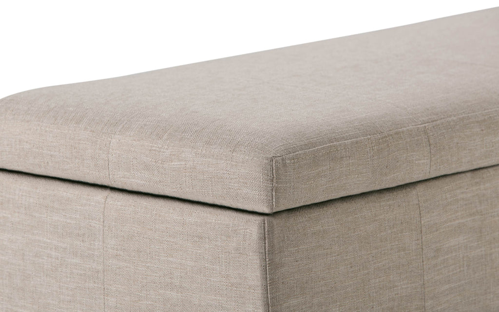 Kingsley Large Storage Ottoman in Linen