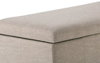 Kingsley Large Storage Ottoman in Linen