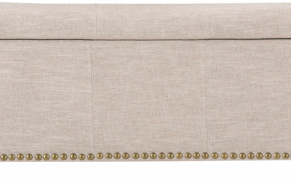 Kingsley Large Storage Ottoman in Linen