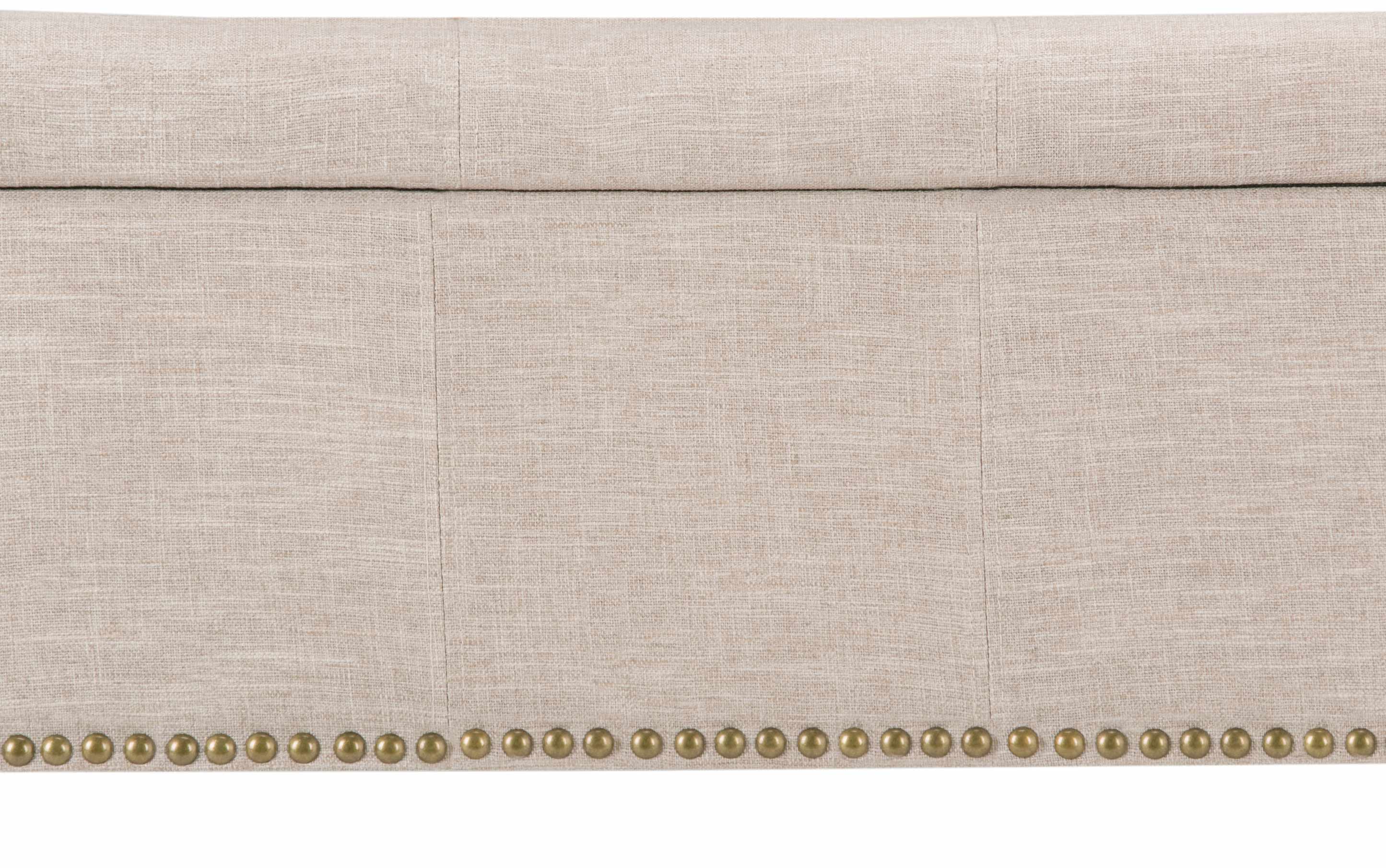 Kingsley Large Storage Ottoman in Linen