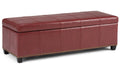 Kingsley Large Storage Ottoman in Radicchio Red