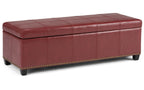 Kingsley Large Storage Ottoman in Radicchio Red