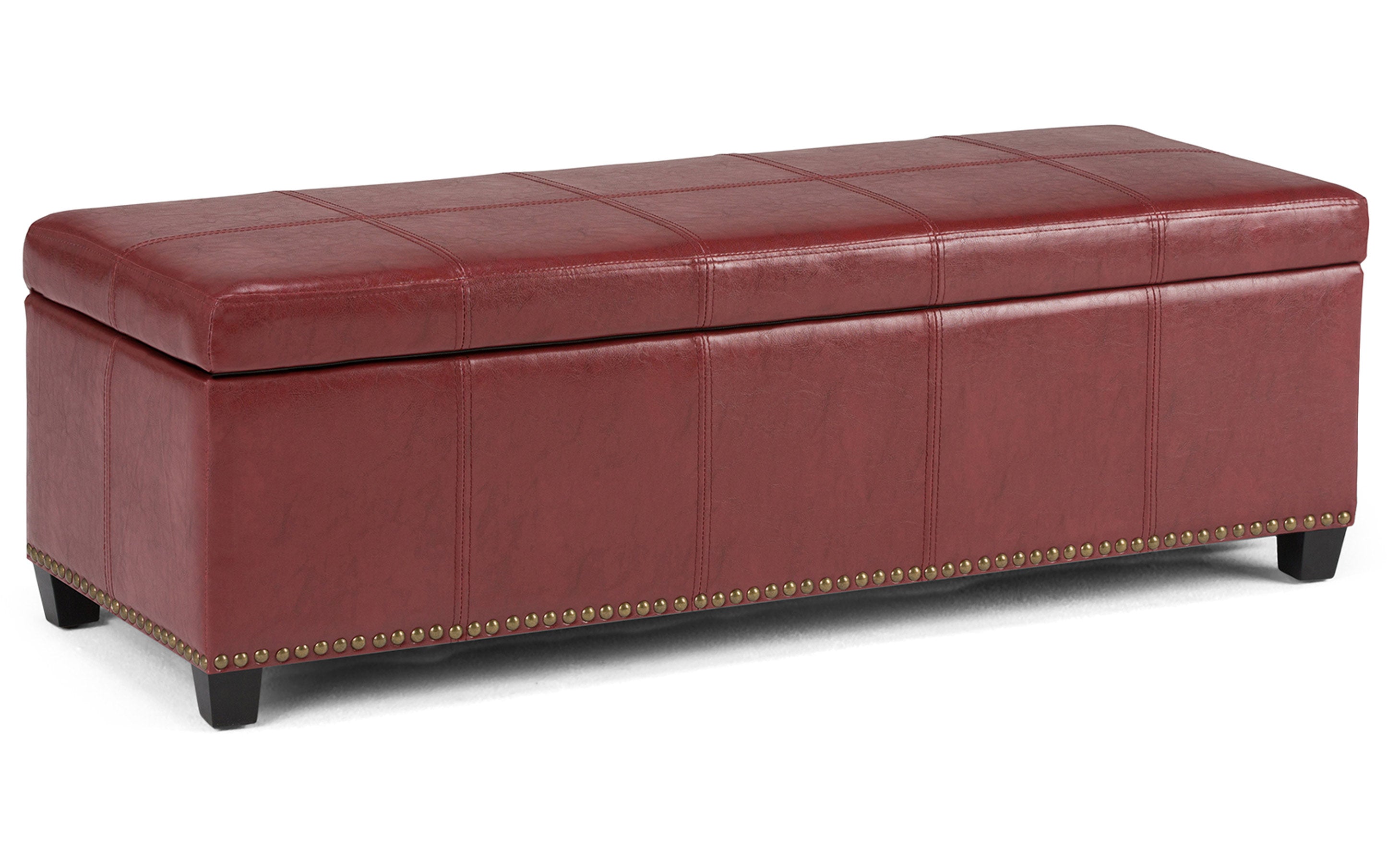Kingsley Large Storage Ottoman in Radicchio Red