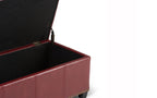 Kingsley Large Storage Ottoman in Radicchio Red