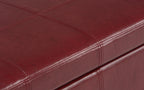 Kingsley Large Storage Ottoman in Radicchio Red