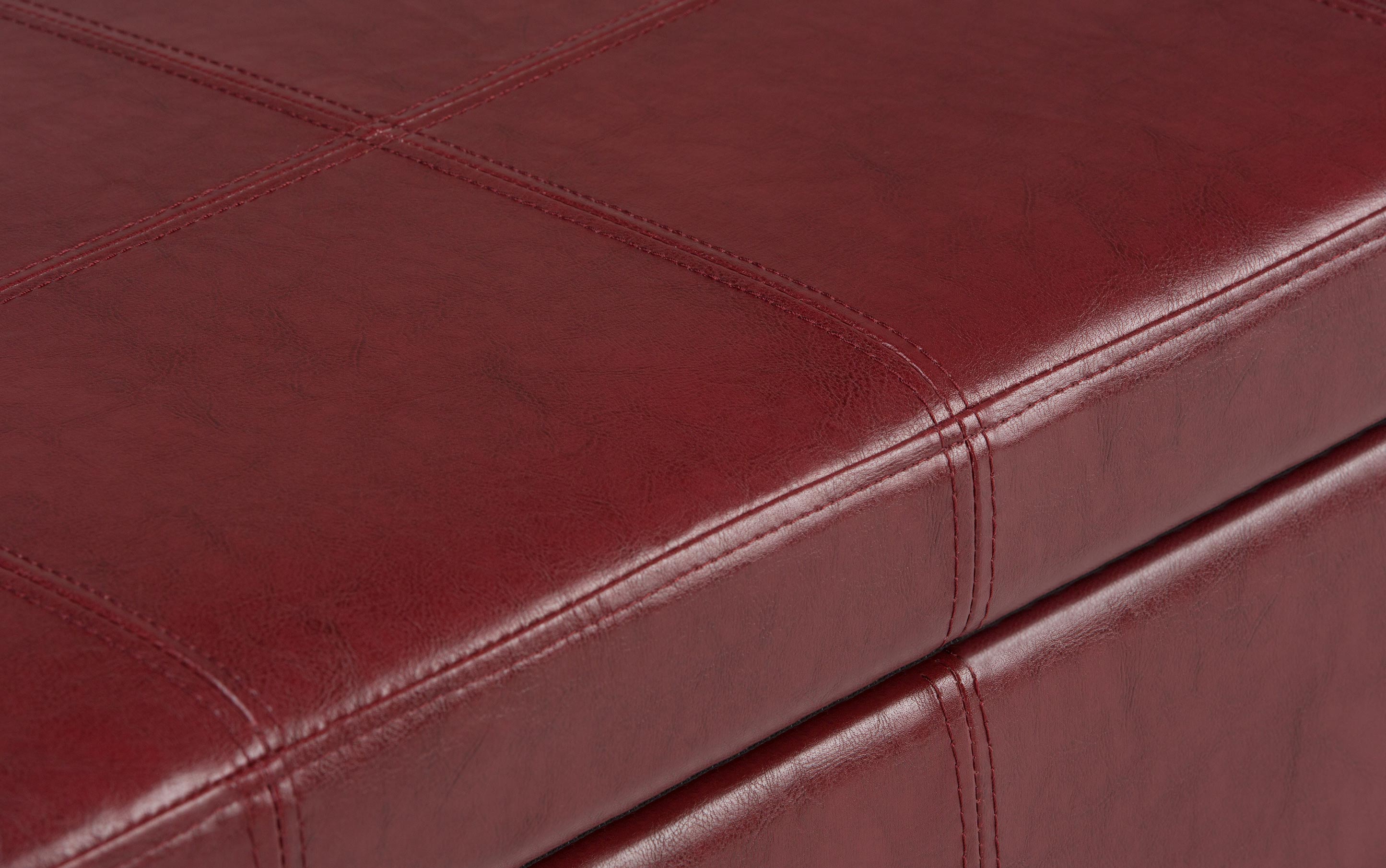 Kingsley Large Storage Ottoman in Radicchio Red