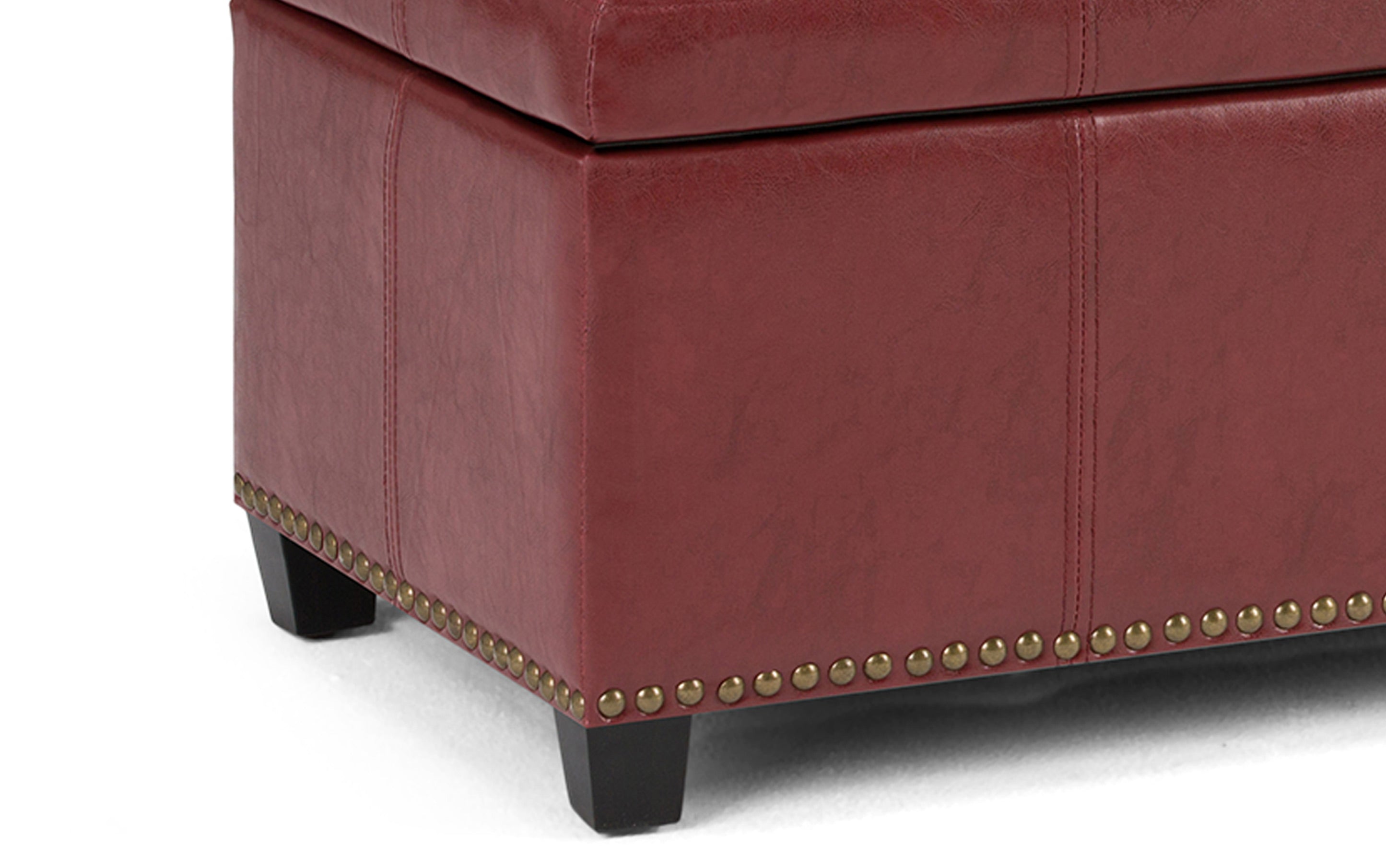 Kingsley Large Storage Ottoman in Radicchio Red