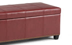 Kingsley Large Storage Ottoman in Radicchio Red