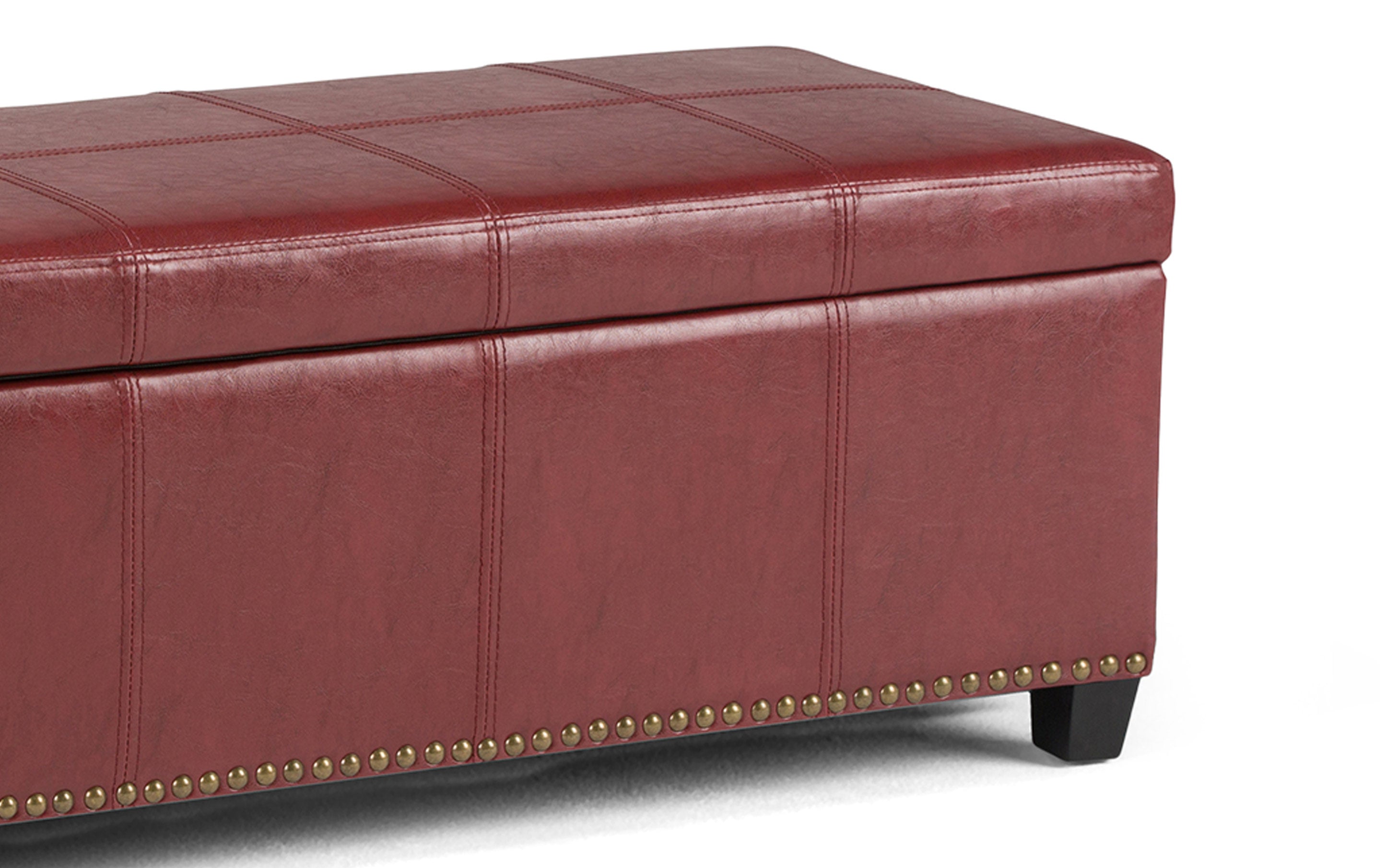 Kingsley Large Storage Ottoman in Radicchio Red