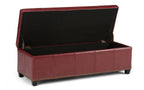 Kingsley Large Storage Ottoman in Radicchio Red