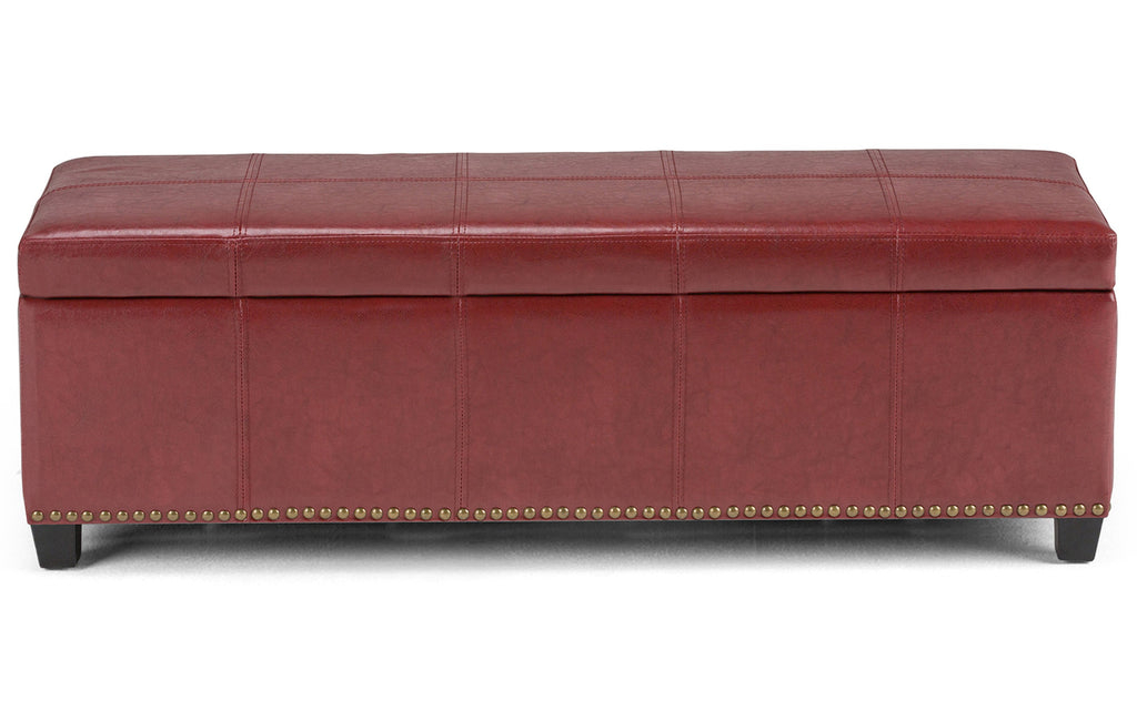 Kingsley Large Storage Ottoman in Radicchio Red