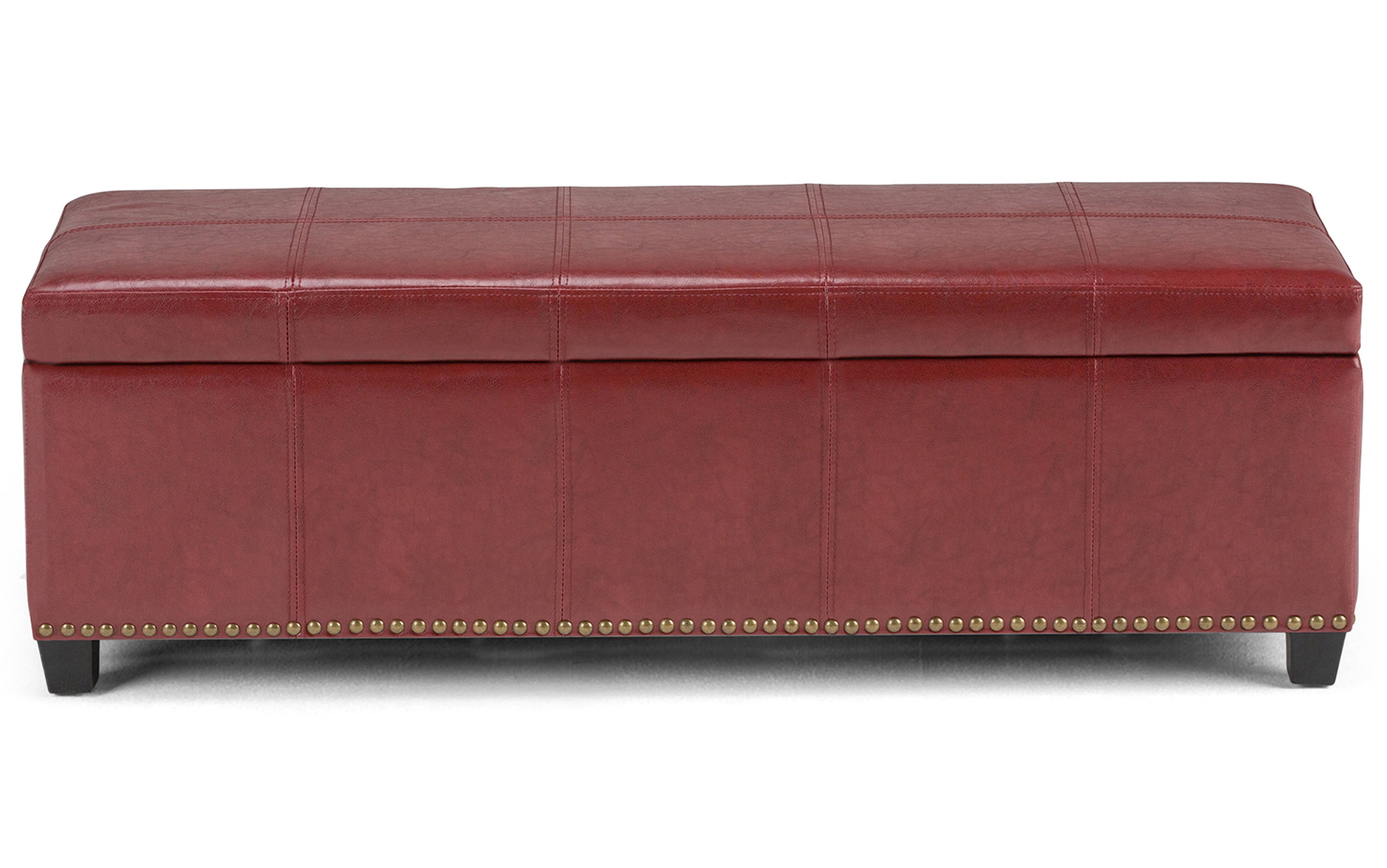 Kingsley Large Storage Ottoman in Radicchio Red