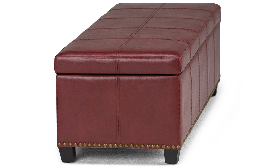 Kingsley Large Storage Ottoman in Radicchio Red