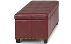 Kingsley Large Storage Ottoman in Radicchio Red