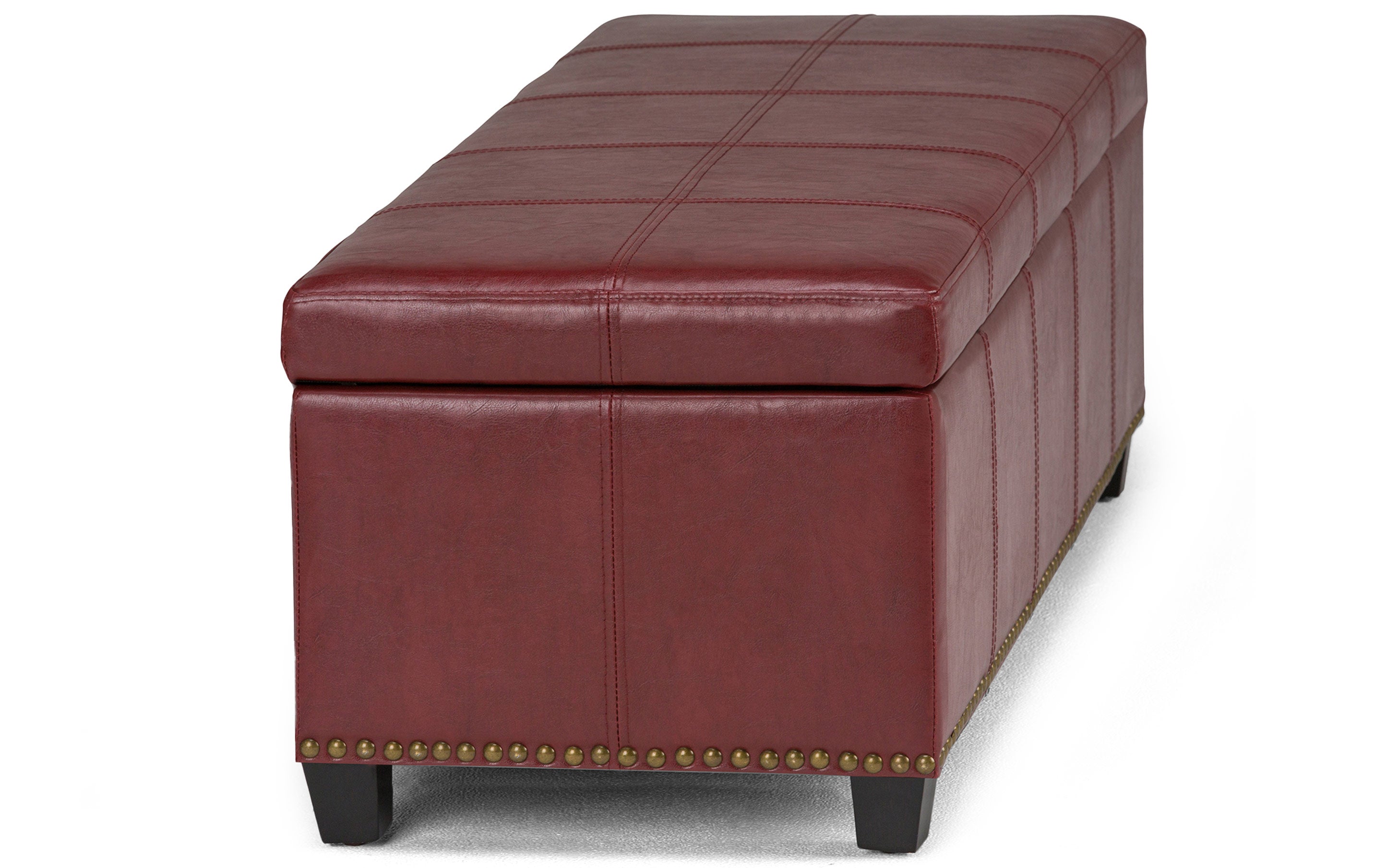 Kingsley Large Storage Ottoman in Radicchio Red