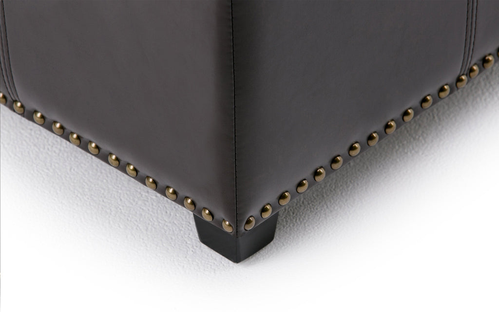 Kingsley Large Storage Ottoman in Vegan Leather