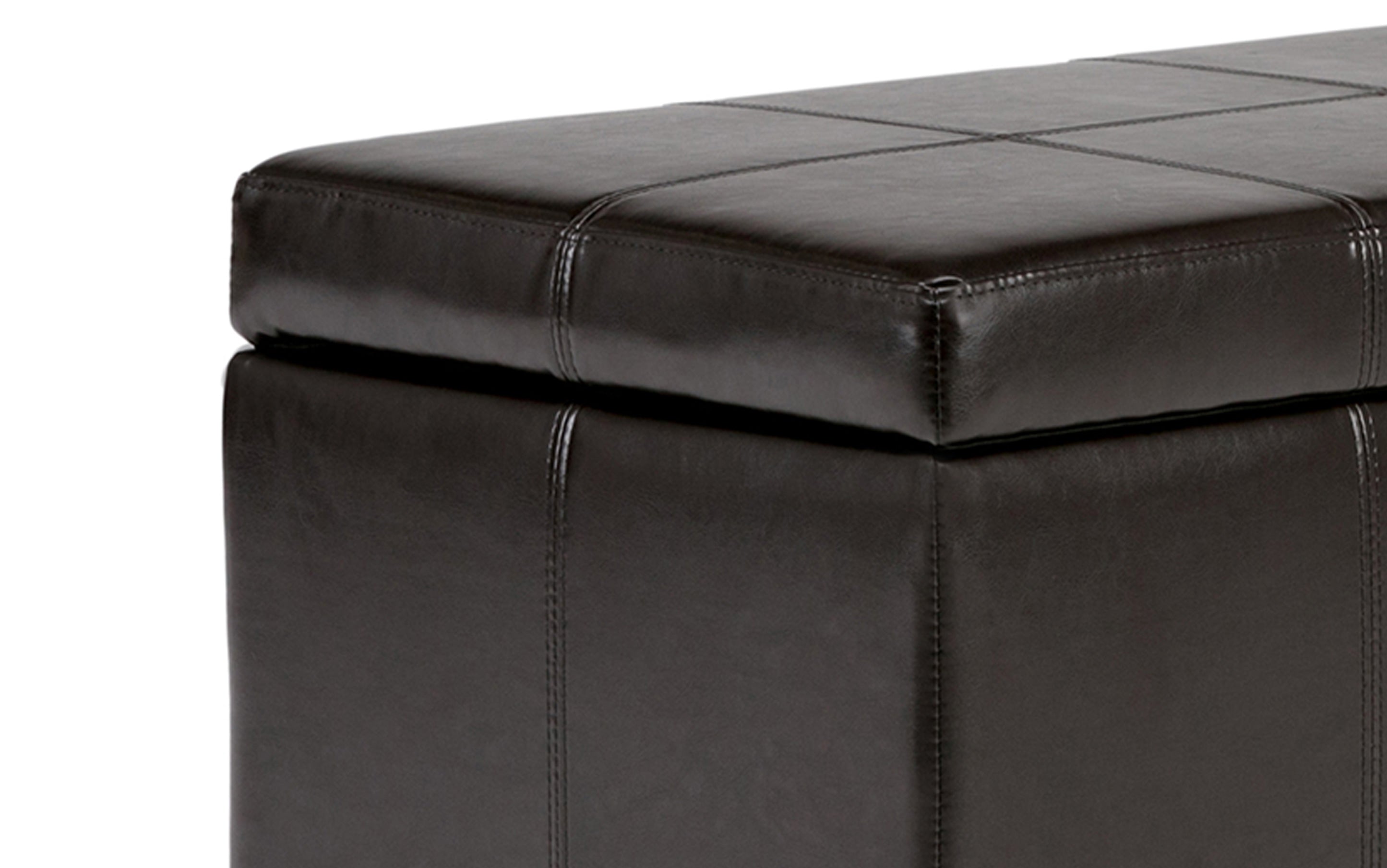 Kingsley Large Storage Ottoman in Vegan Leather