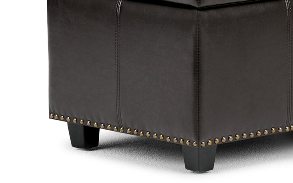 Kingsley Large Storage Ottoman in Vegan Leather