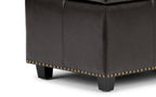 Kingsley Large Storage Ottoman in Vegan Leather