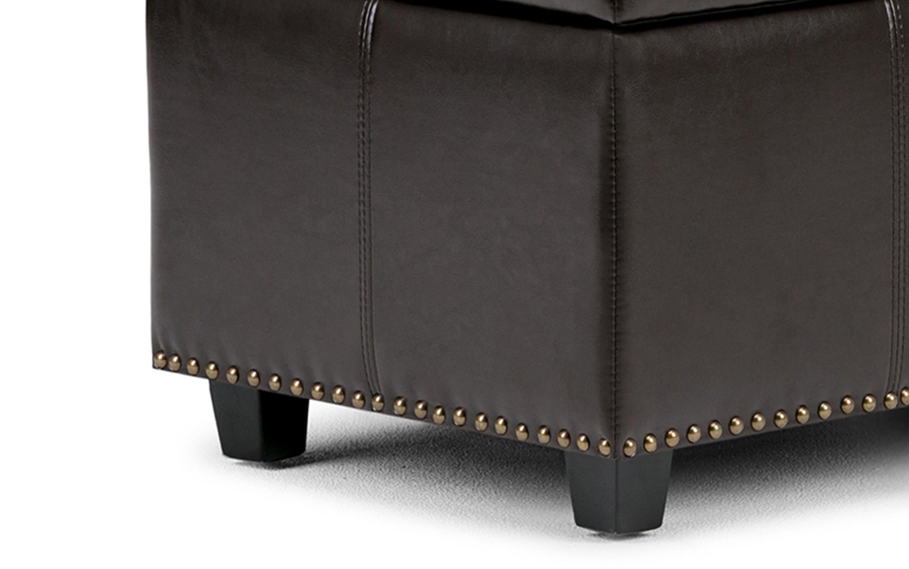 Kingsley Large Storage Ottoman in Vegan Leather