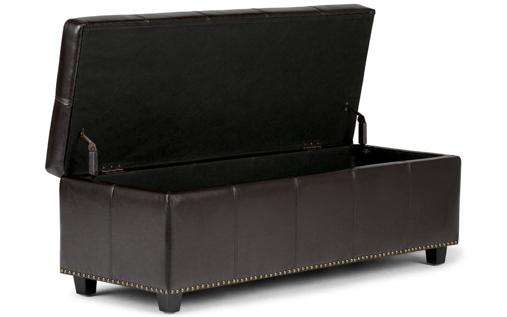 Kingsley Large Storage Ottoman in Vegan Leather