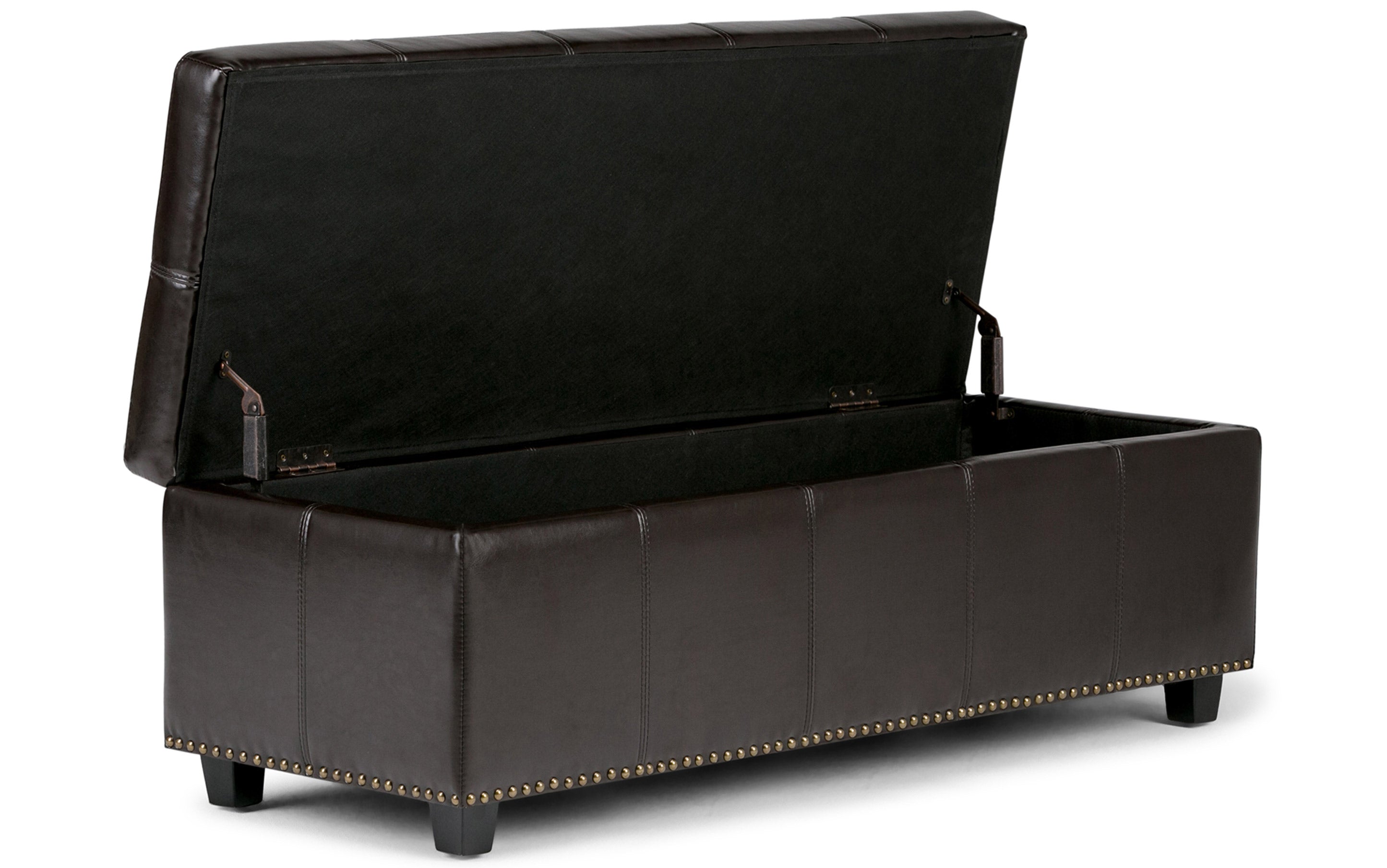 Kingsley Large Storage Ottoman in Vegan Leather