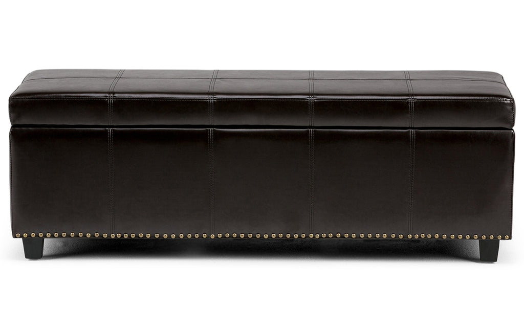 Kingsley Large Storage Ottoman in Vegan Leather