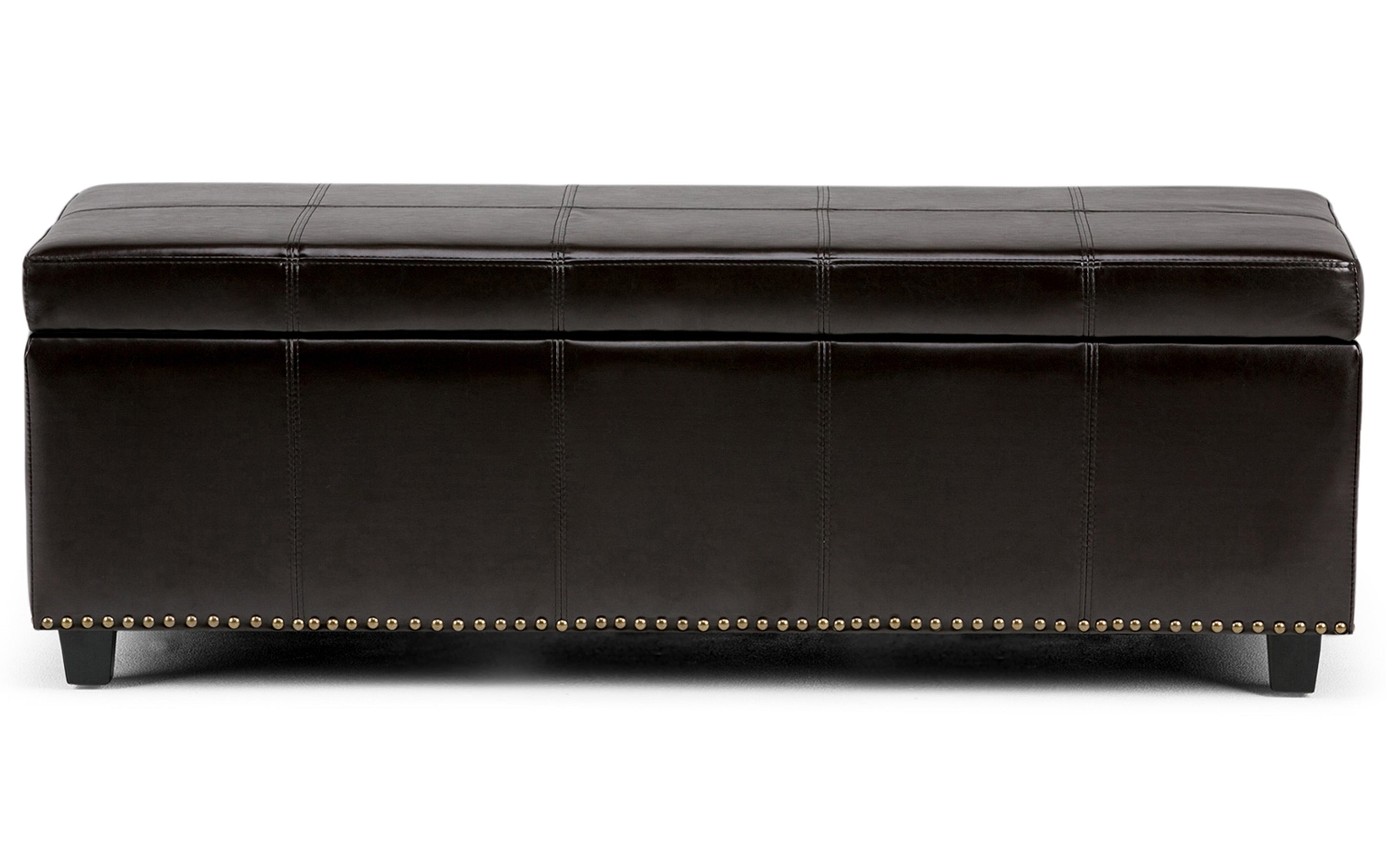 Kingsley Large Storage Ottoman in Vegan Leather