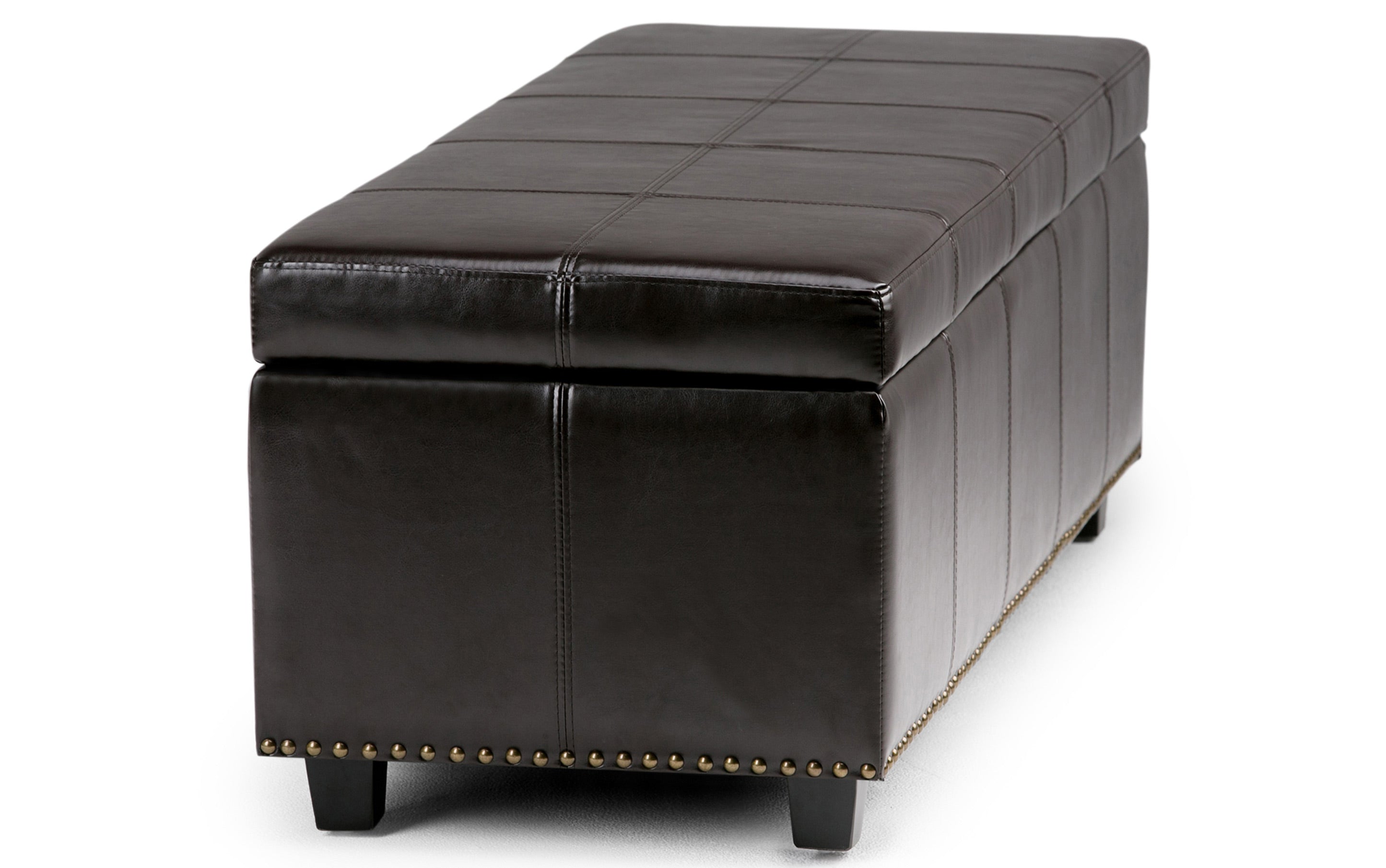 Kingsley Large Storage Ottoman in Vegan Leather