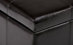 Kingsley Large Storage Ottoman in Vegan Leather
