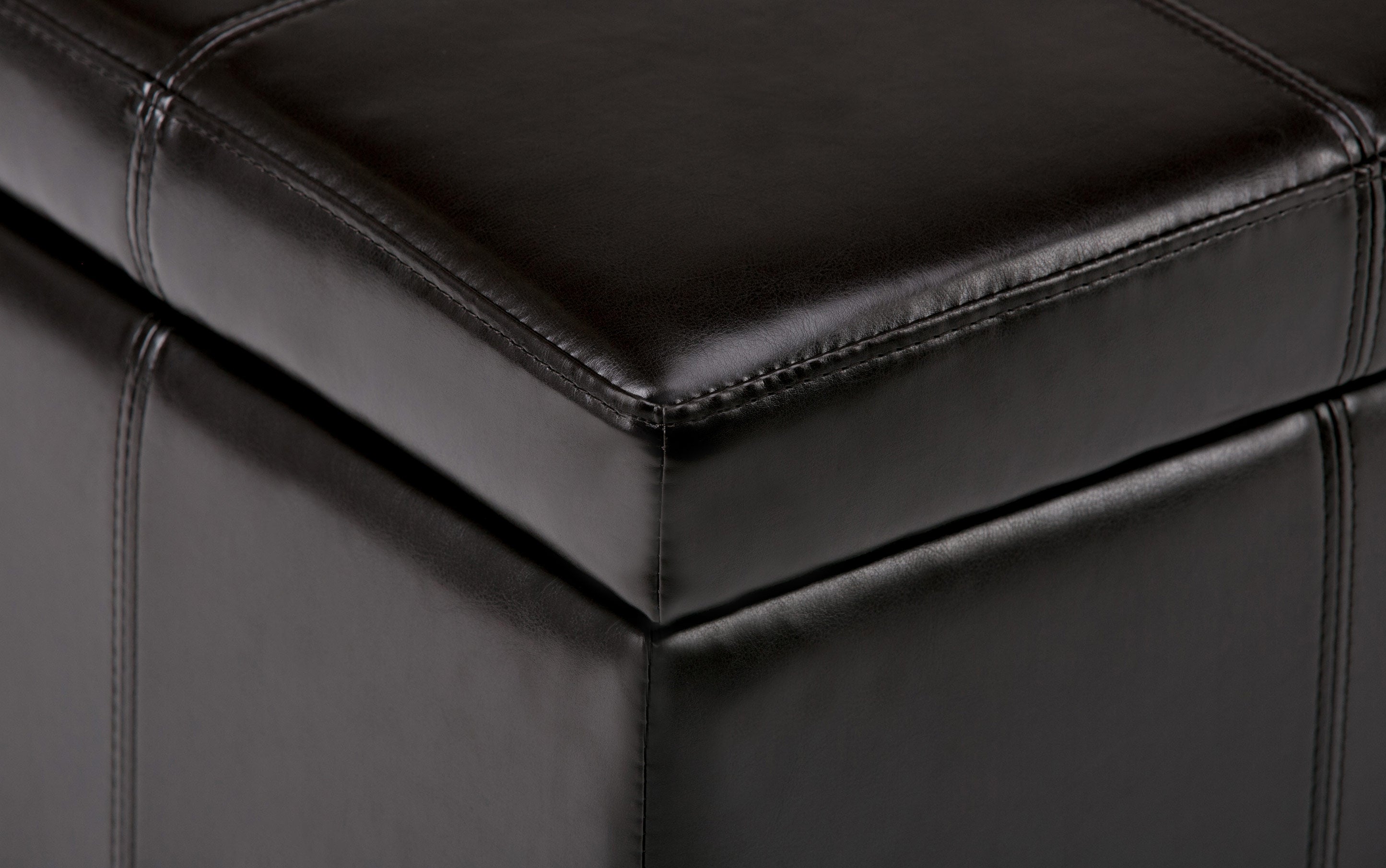 Kingsley Large Storage Ottoman in Vegan Leather