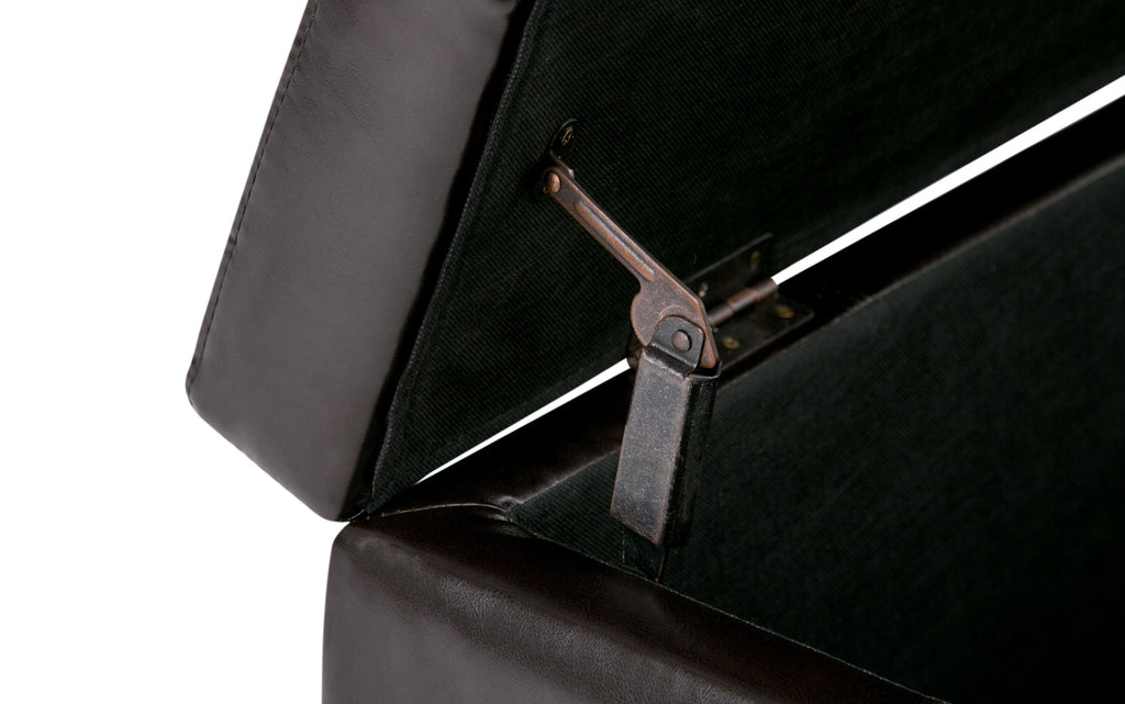 Kingsley Large Storage Ottoman in Vegan Leather