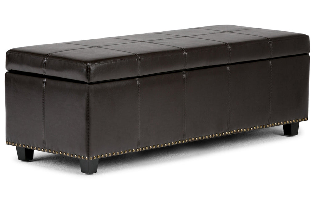 Kingsley Large Storage Ottoman in Vegan Leather