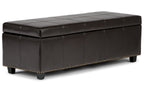 Kingsley Large Storage Ottoman in Vegan Leather