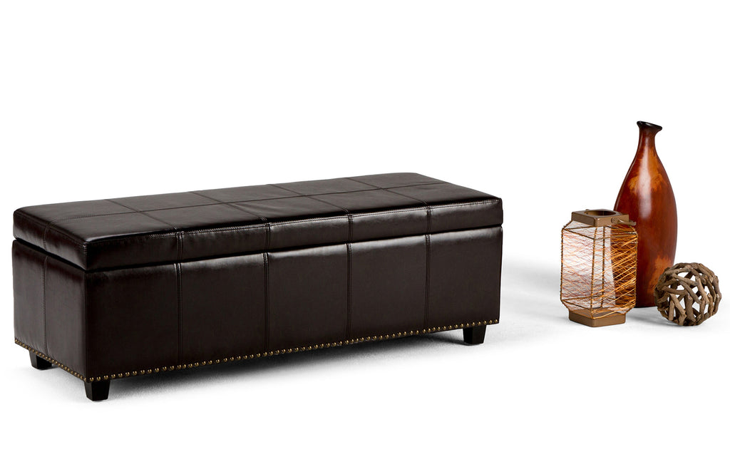 Kingsley Large Storage Ottoman in Vegan Leather