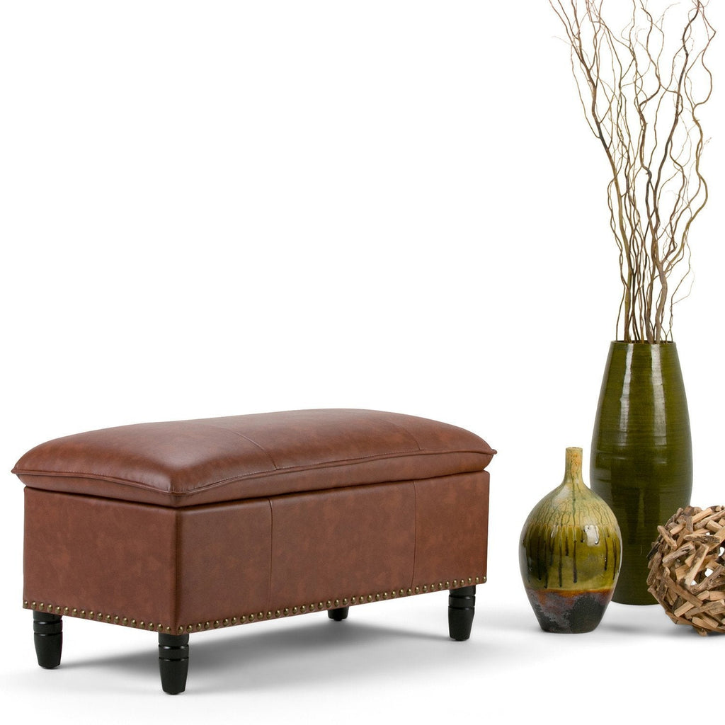 Emily Storage Ottoman in Vegan Leather
