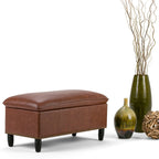 Emily Storage Ottoman in Vegan Leather