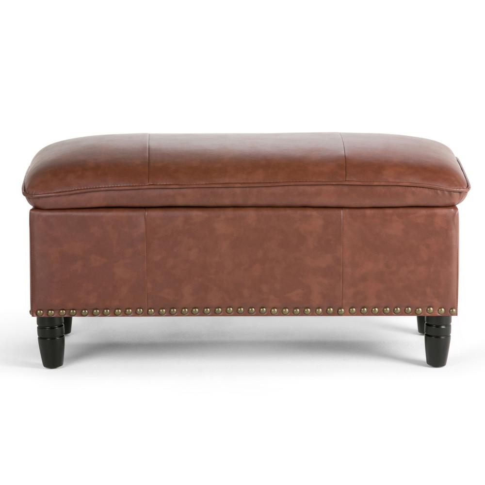 Emily Storage Ottoman in Vegan Leather