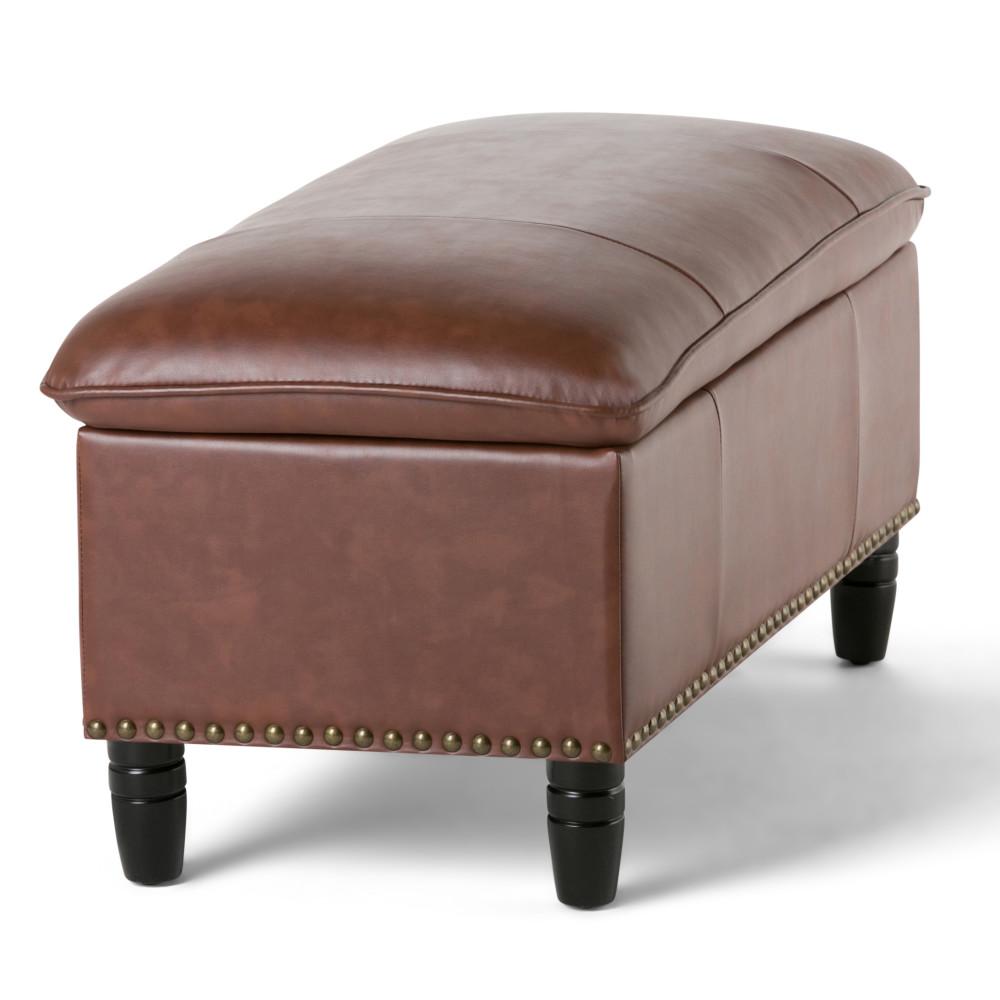Emily Storage Ottoman in Vegan Leather