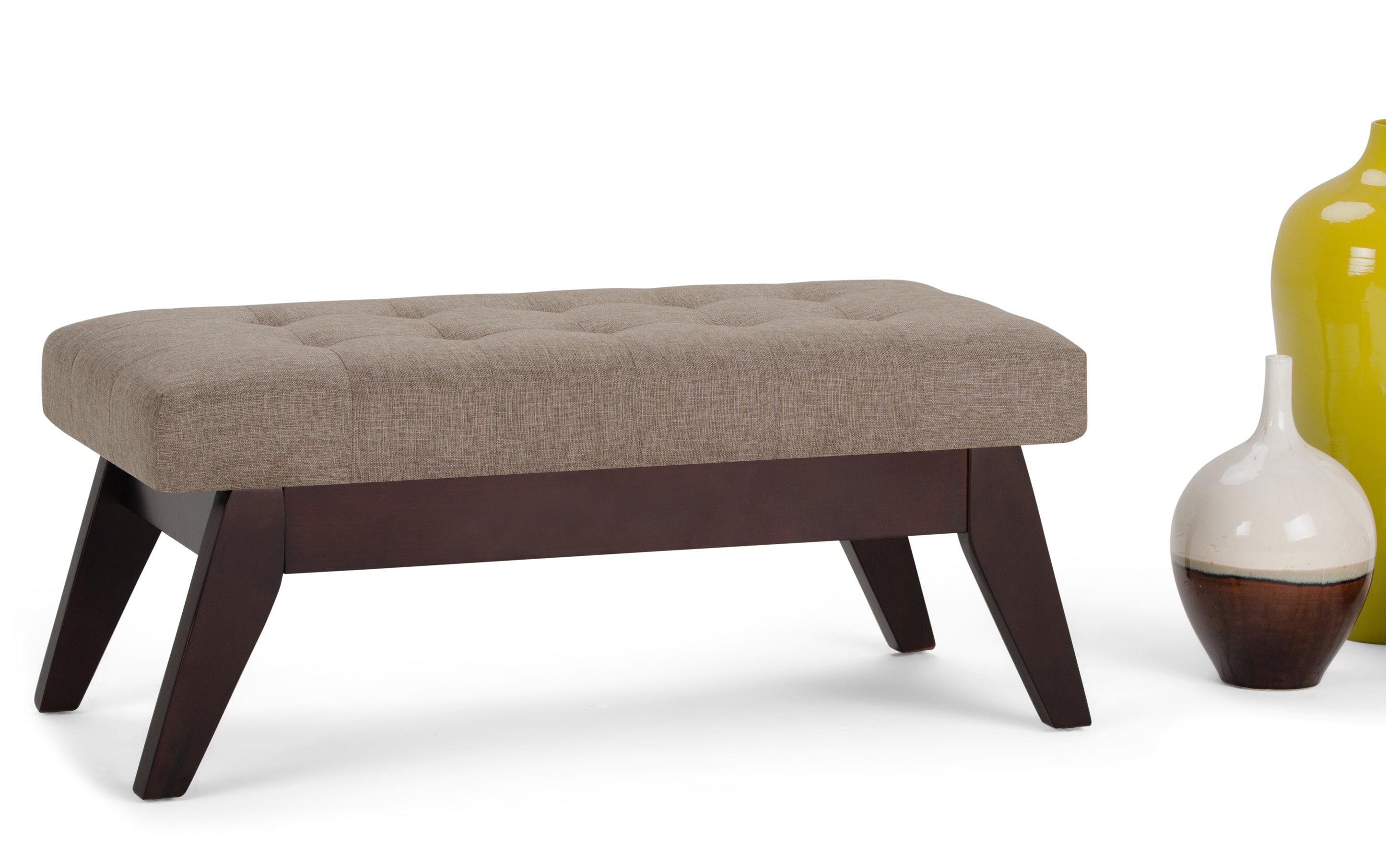 Draper Ottoman Bench in Linen