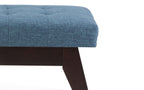 Draper Ottoman Bench in Denim Blue