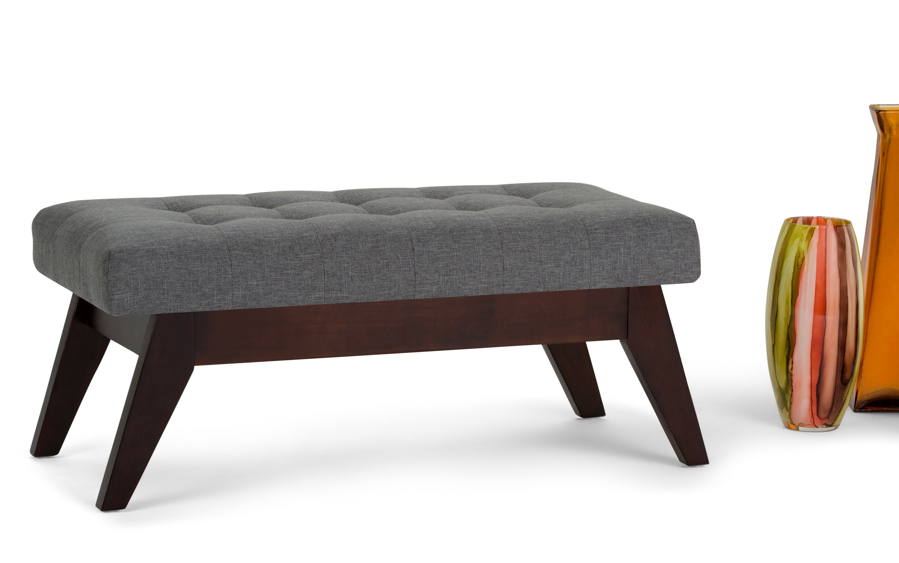 Draper Ottoman Bench in Linen