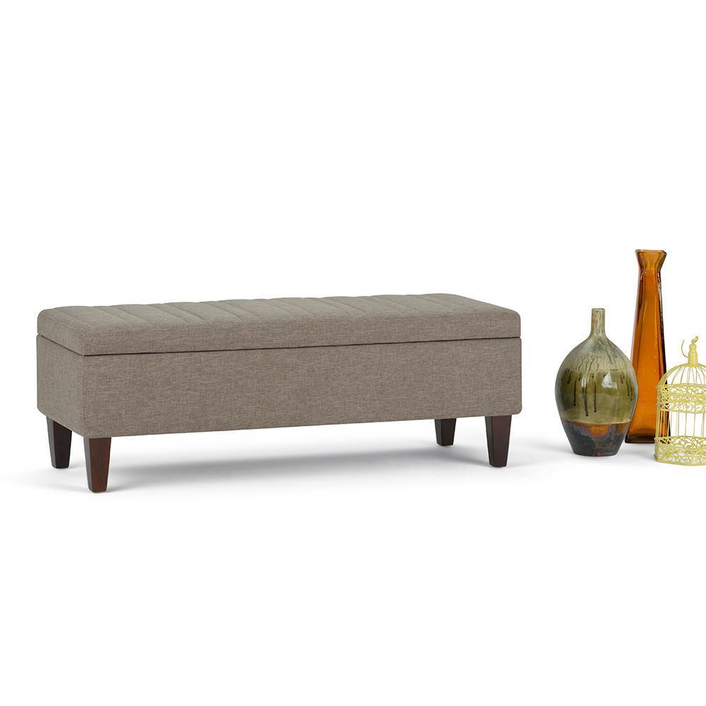 Monroe Storage Ottoman in Linen