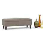 Monroe Storage Ottoman in Linen