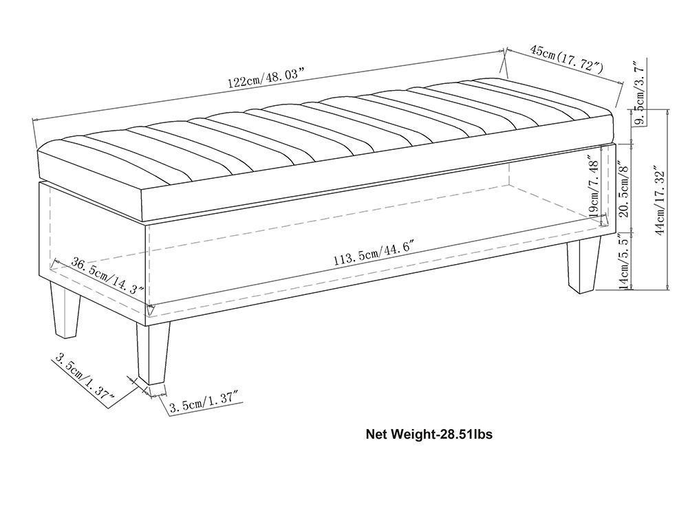 Monroe Storage Ottoman in Linen